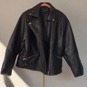 Moto Jacket by New Look 2X Black Heavy faux leather